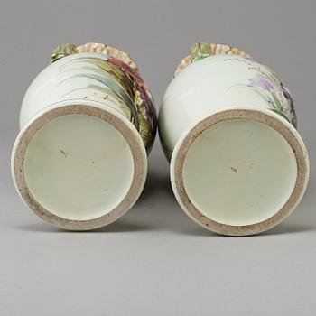 A pair of late 19th century porcelain vases.