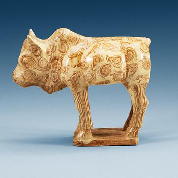 A glazed pottery figure of an ox, Tang dynasty (618-907).