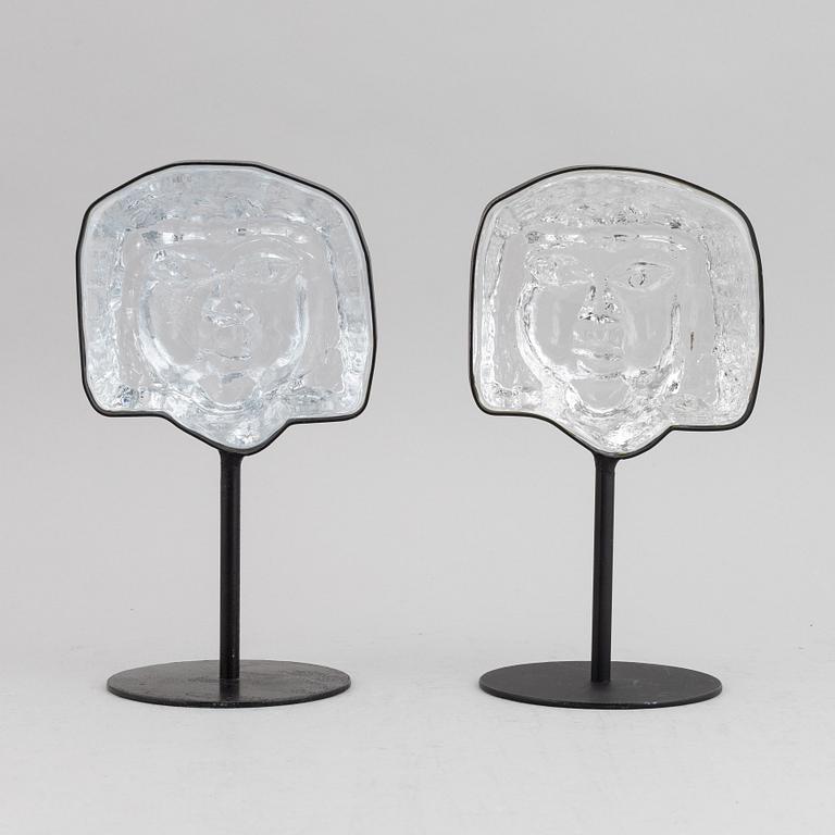 Erik Höglund, skulpturer, 2 st, glas, Boda.