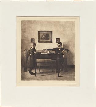 PETER ILSTED, mezzotint, signerad.