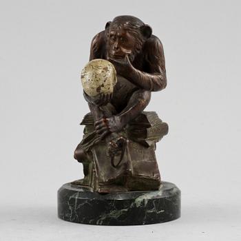 SKULPTUR, brons, Hugo Wolfgang Rheinhold, signerad och  daterad 1899?.