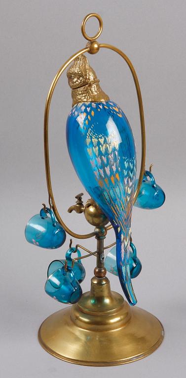 PORTVINSTAPP, mässing och glas, 1800-tal.