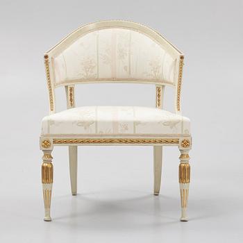 A late Gustavian open armchair, Stockholm circa 1800.