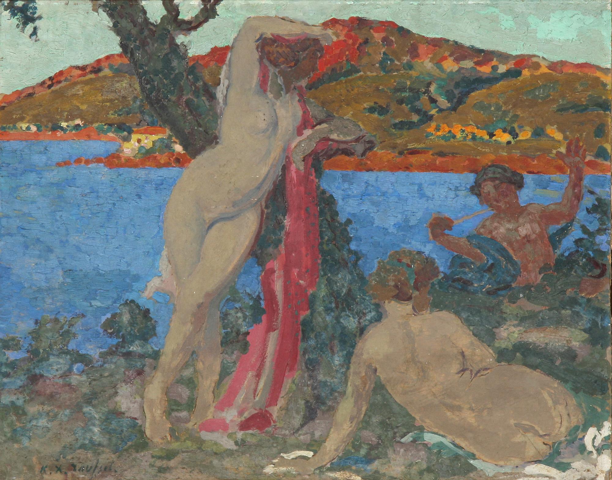 KER XAVIER ROUSELL, olja på kartong, sign.