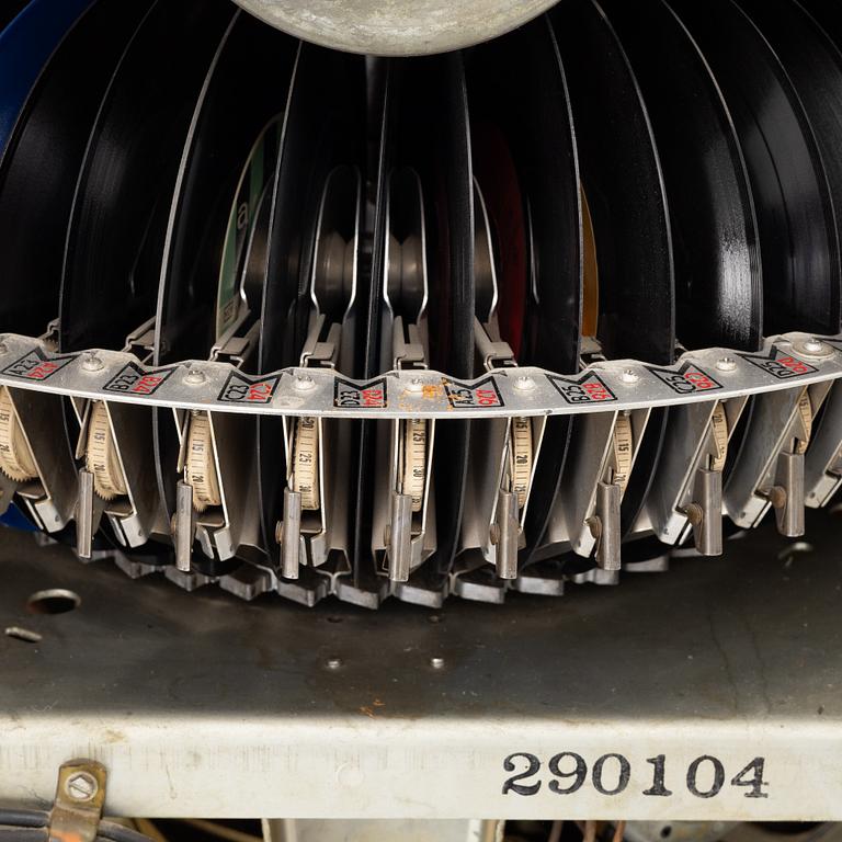 Jukebox, Wurlitzer, modell 2104, Rudolph Wurlitzer Company, North Tonawanda, New York, USA, 1957.