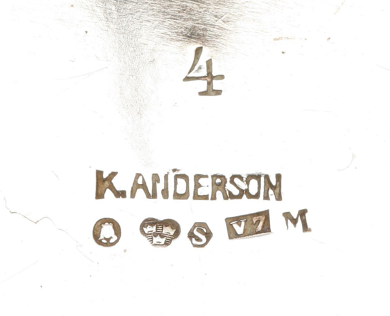 PARTI SILVER, 3 delar, bla K. Anderson, 1800-1900-tal. Totalvikt ca 600 gram.