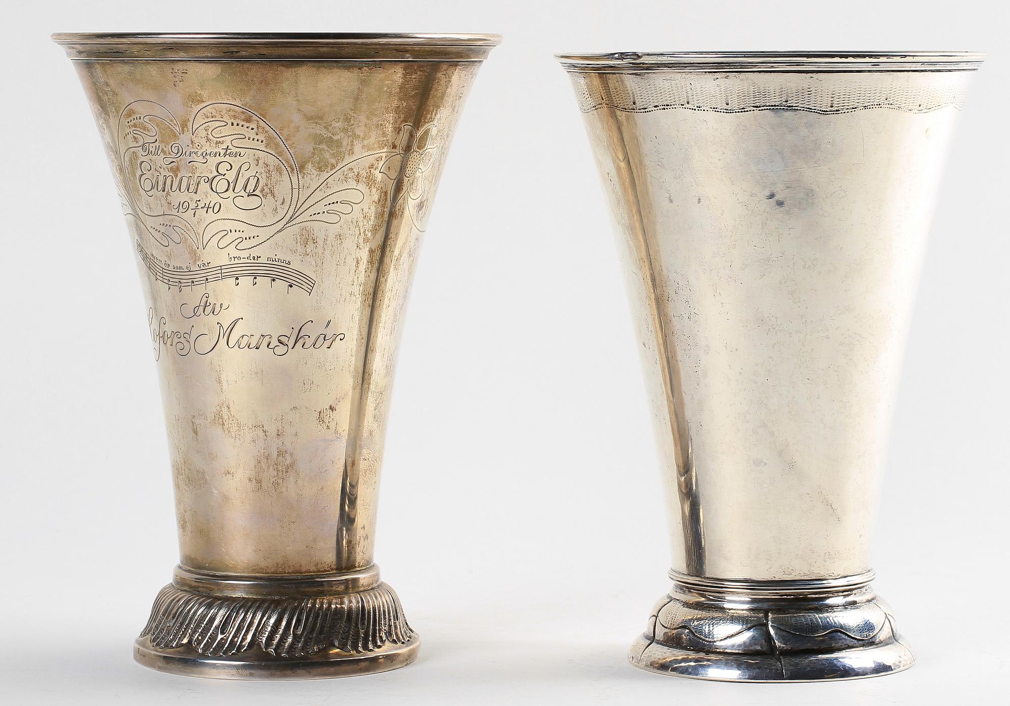 BÄGARE, silver, omkring 1900. Ostämpl.
