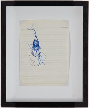 DONDI, "Helmet", ink on paper, dated Mar 19, 1985.