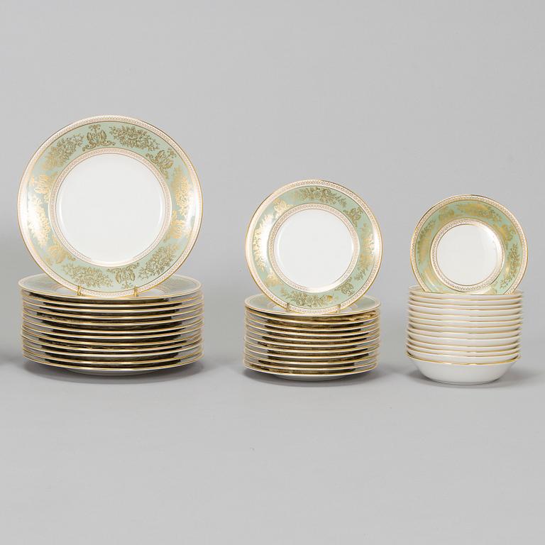 An 81-piece 'Gold Columbia' bone china dinnerware set, Wedgwood, England.