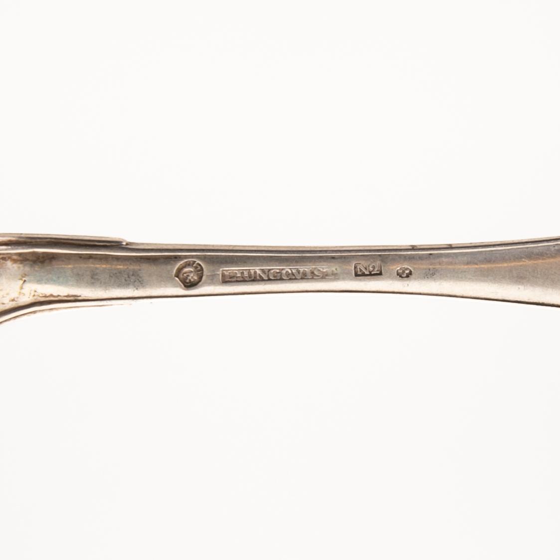Collection of tablespoons, 28 pieces, silver, by 9 different master silversmiths, Kristianstad, 18th/19th century.