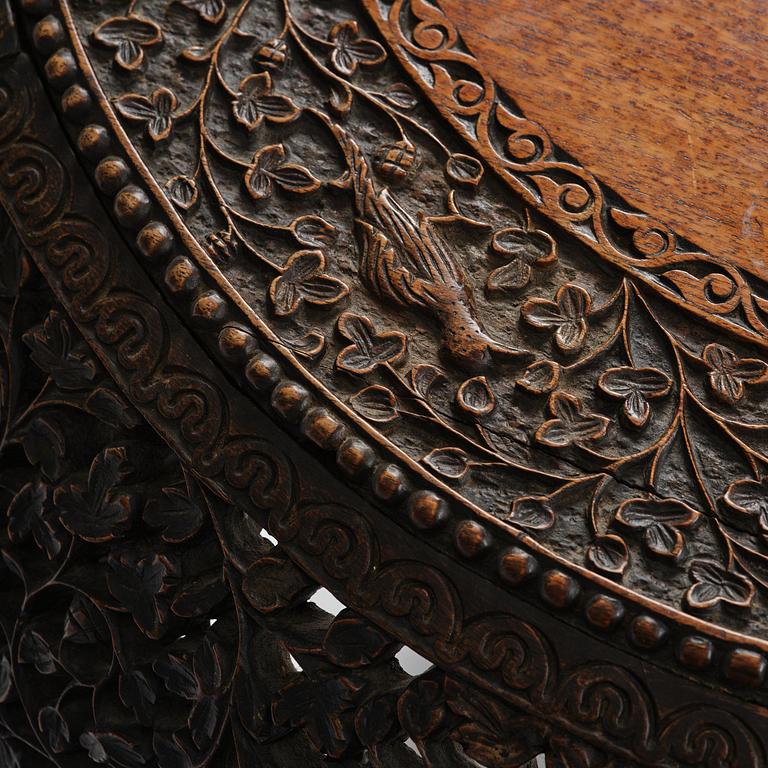 An Indian 'blackwood' occasional table, Bombay Presidency, around 1880.