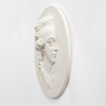 Johan Tobias Sergel, after, late 20th century, portrait medallion. "Gustaf III" (1746-1792).