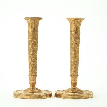 A pair of Empire candlesticks.