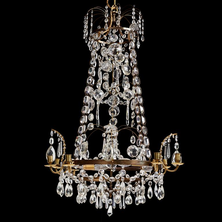 Ljuskrona, gustaviansk stil, sk "Hagamodell", 1900-tal.