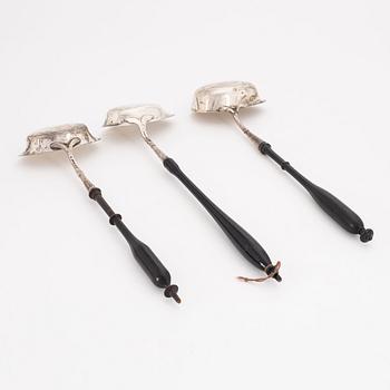 Soppslevar, 3st, silver, olika mästare, Sverige, 17/1800-tal.