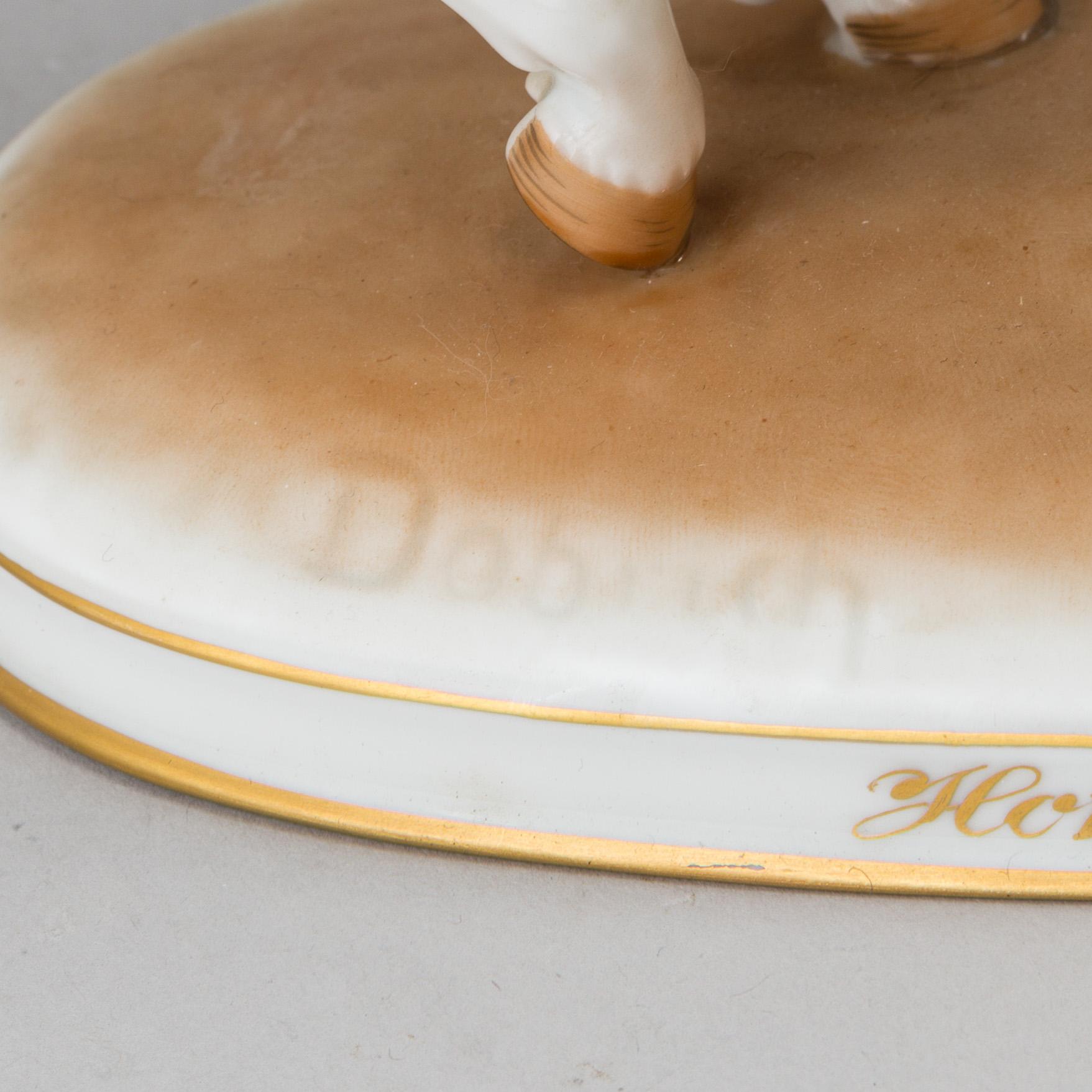 Two Augarten porcelain figurines, Wien, Austria, 20th century.