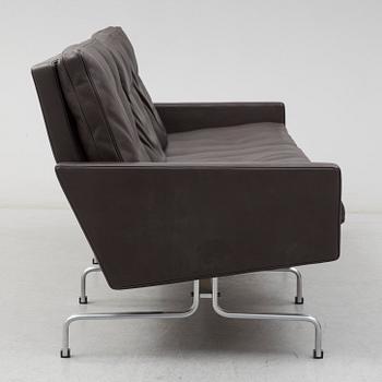 POUL KJAERHOLM, a leather 'PK 31-3' sofa, Fritz Hansen.