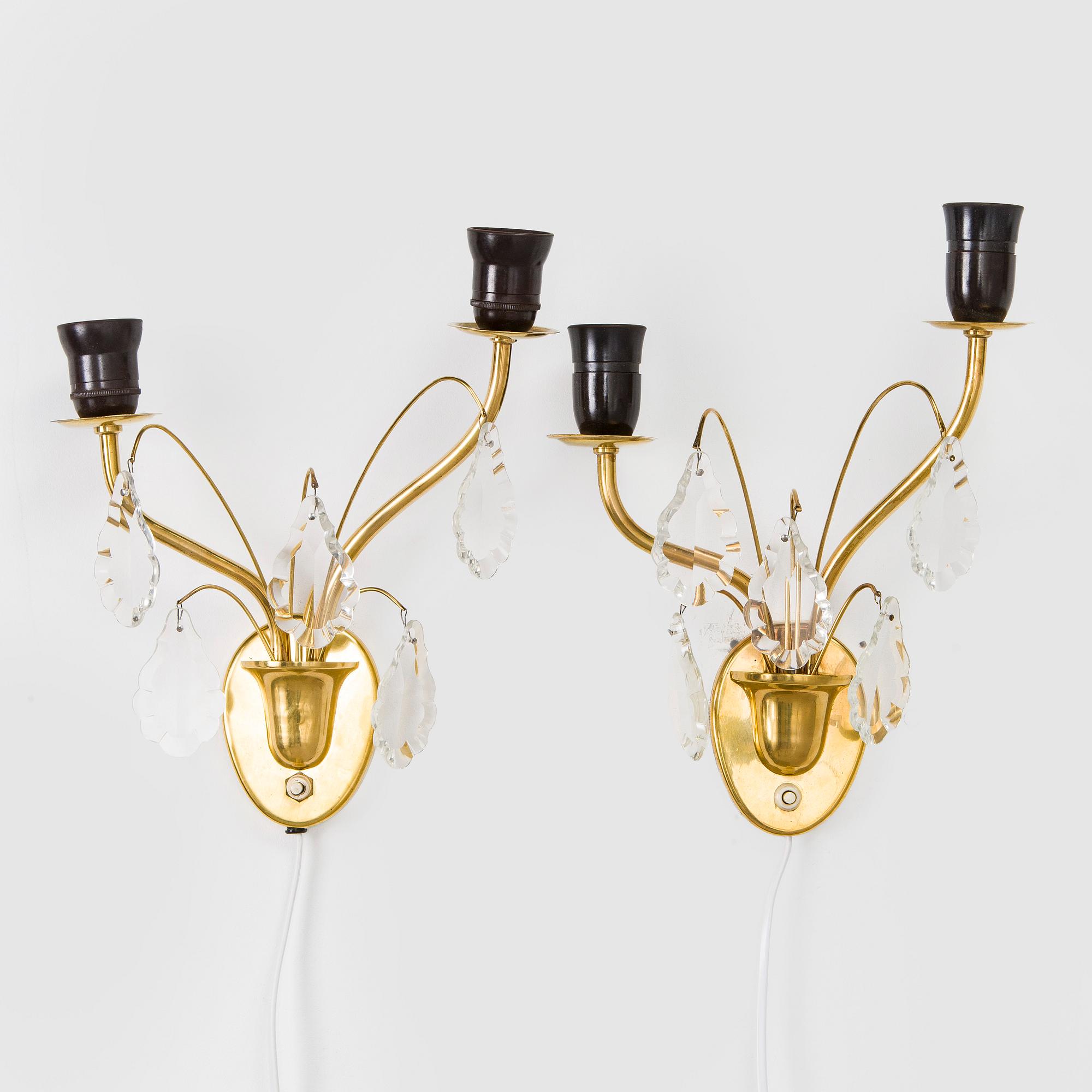 A pair of mid-20th century wall lights, Valinte, Finland.