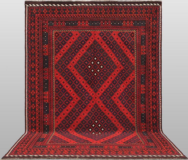 A Afghan kelim carpet, 361 x 241 cm.