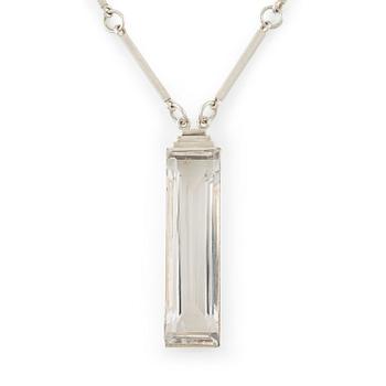 508. Wiwen Nilsson, a necklace, silver with step-cut rock crystal, Lund 1943.