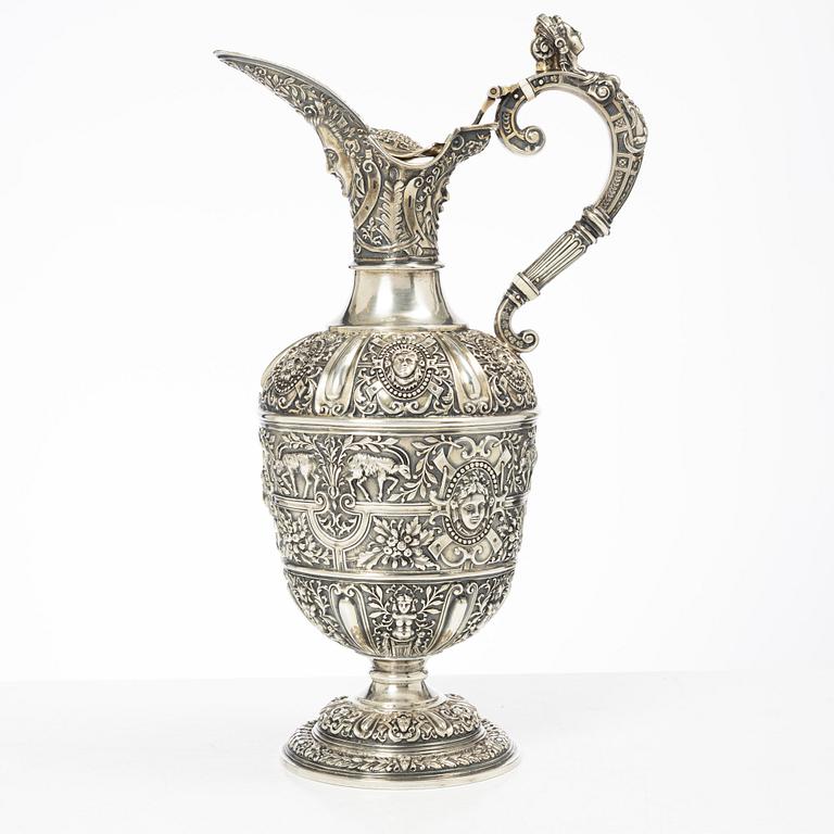 S Smith & Son, vinkanna, silver, London, England 1871.