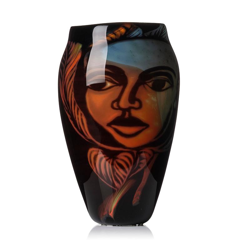 Eva Englund, a graal glass vase, Muraya, Sweden 1991.