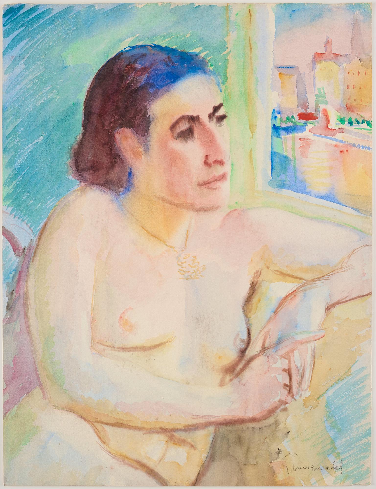 Isaac Grünewald, Model by the window, Stockholm.