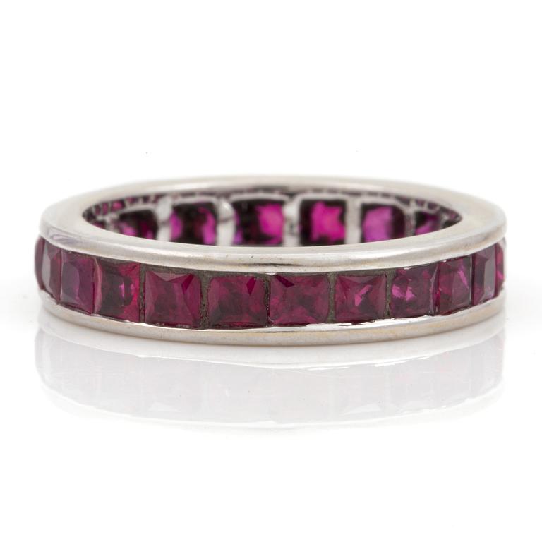 A circa 4.30 ct ruby eternity ring.