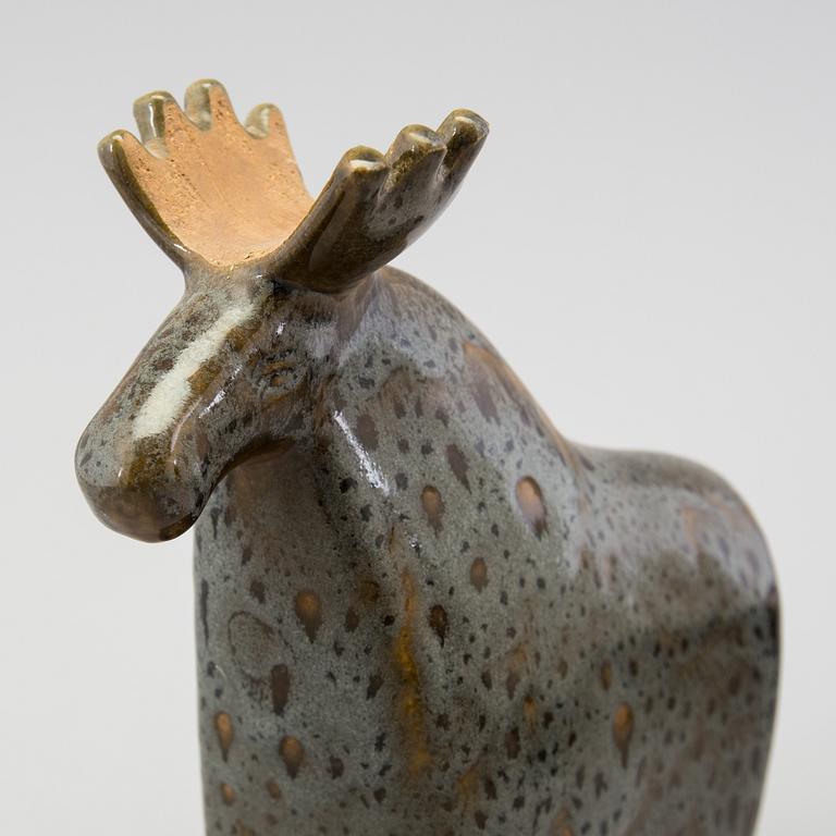 A LISA LARSON stoneware figurine "Elk" from the series "Stora Zoo" for Gustavsberg.