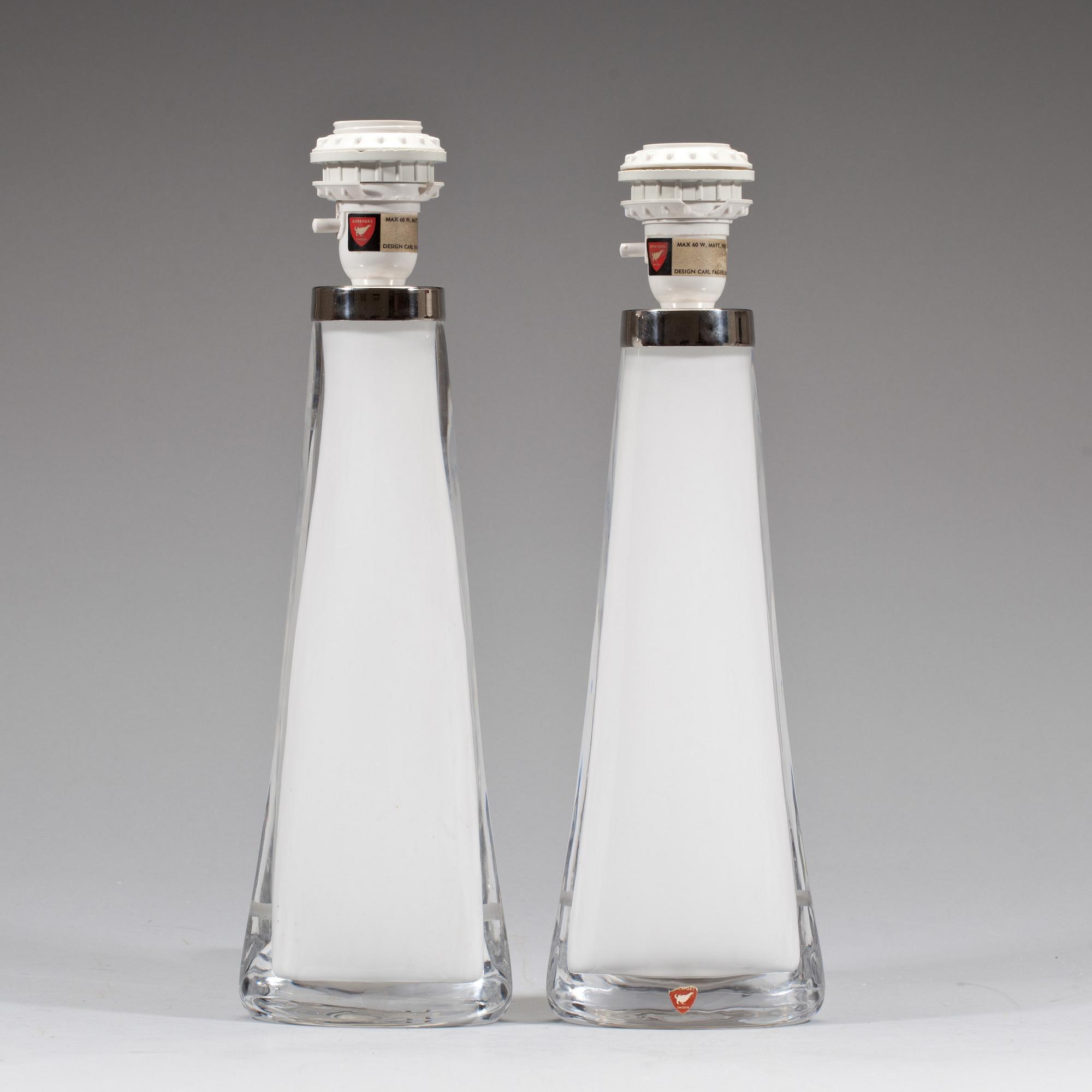 BORDSLAMPOR, Carl Fagerlund , Orrefors.