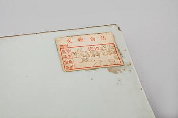 Two Chinese porcelain tiles from the 20th century.