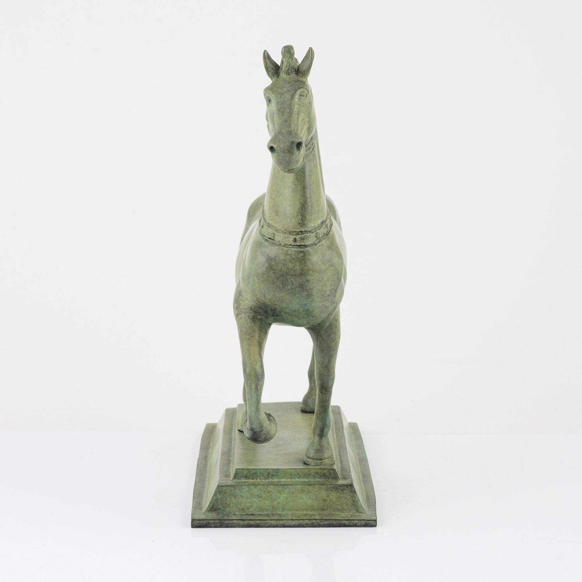 A patinated bronze sculpture after the Horses of Saint Mark.