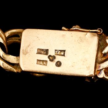 KLOCKARMBAND, 18 k guld, 1947, Bismarck. Vikt ca 35 g.