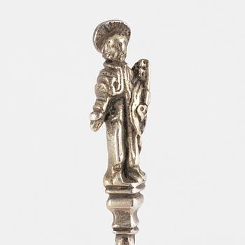 Supsked, sk apostlasked, silver, sannolikt Skandinavien, 1700-tal, Mästarstämpel IK, otydlig stadsstämpel.