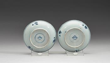 A set of eight blue and white dishes, Ming dynasty, Tianqi/Chongzhen (1621-1644).