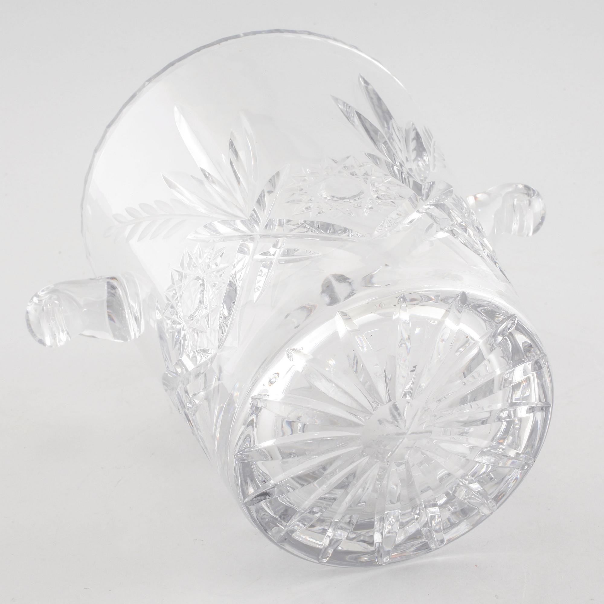 A wine cooler in glass, made in the second half of the 20th century.