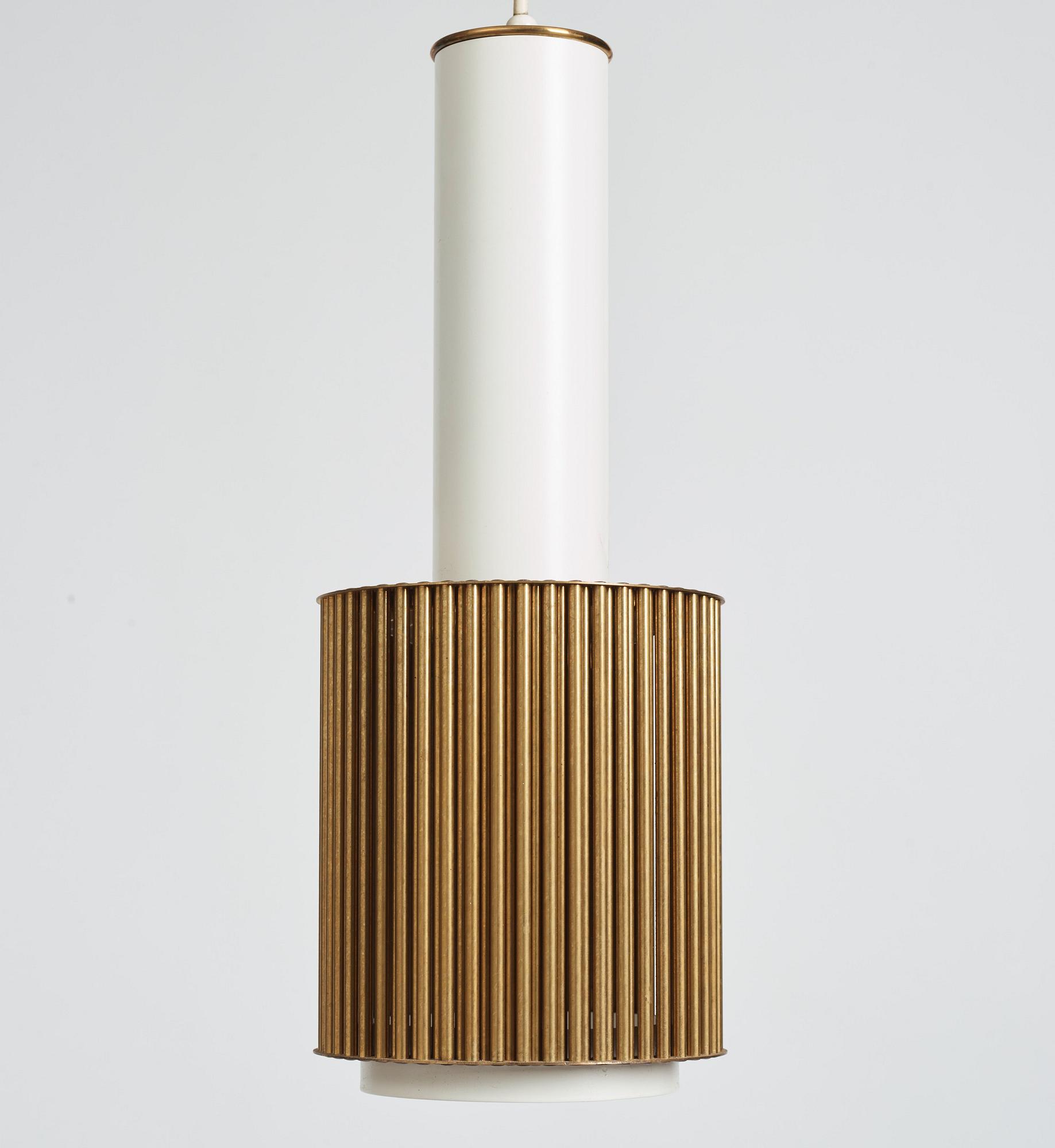 Alvar Aalto, a pair of ceiling lamps, model "A 111", Valaistustyö, Finland, 1950s.