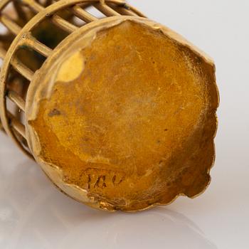 Örhängen, 1 par,  guld, fågelburar.