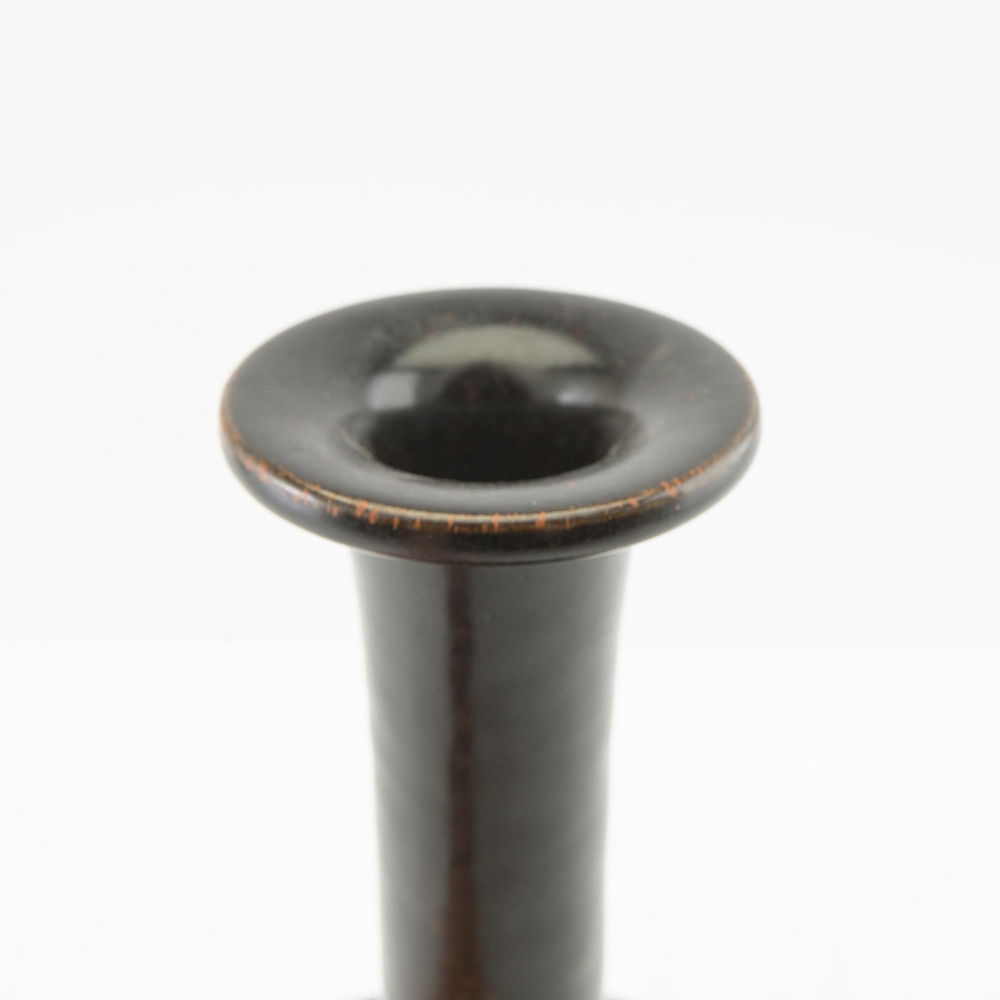 Stig Lindberg, bordslampfot signerad Gustavsbergs studio 1969 glaserat stengods.