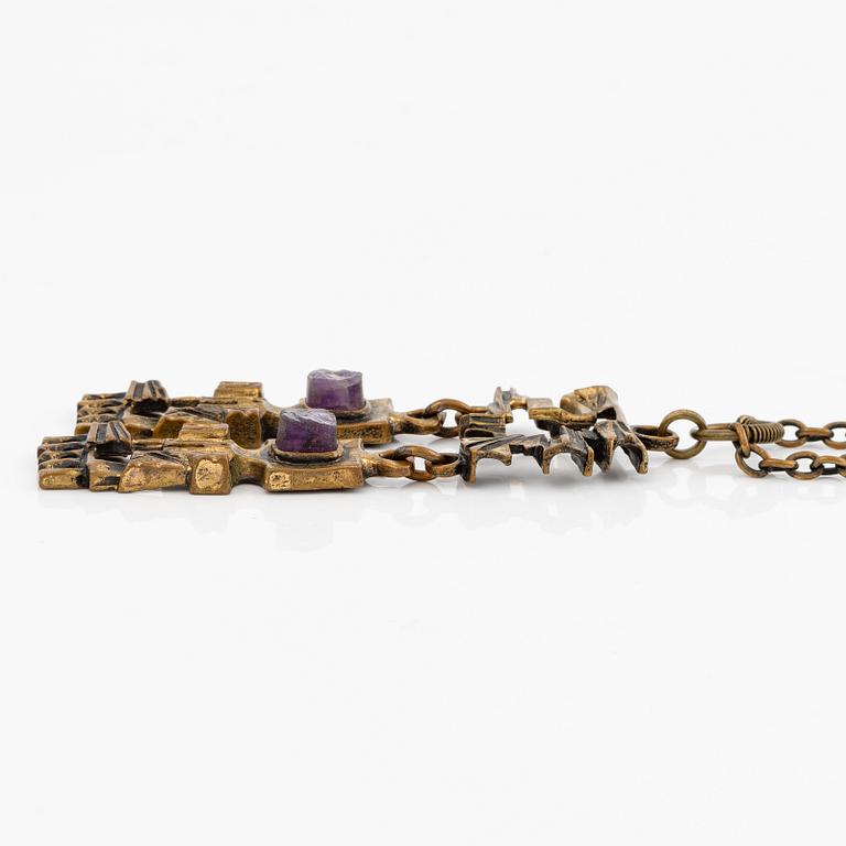 Pentti Sarpaneva, necklace, bronze with amethysts.
