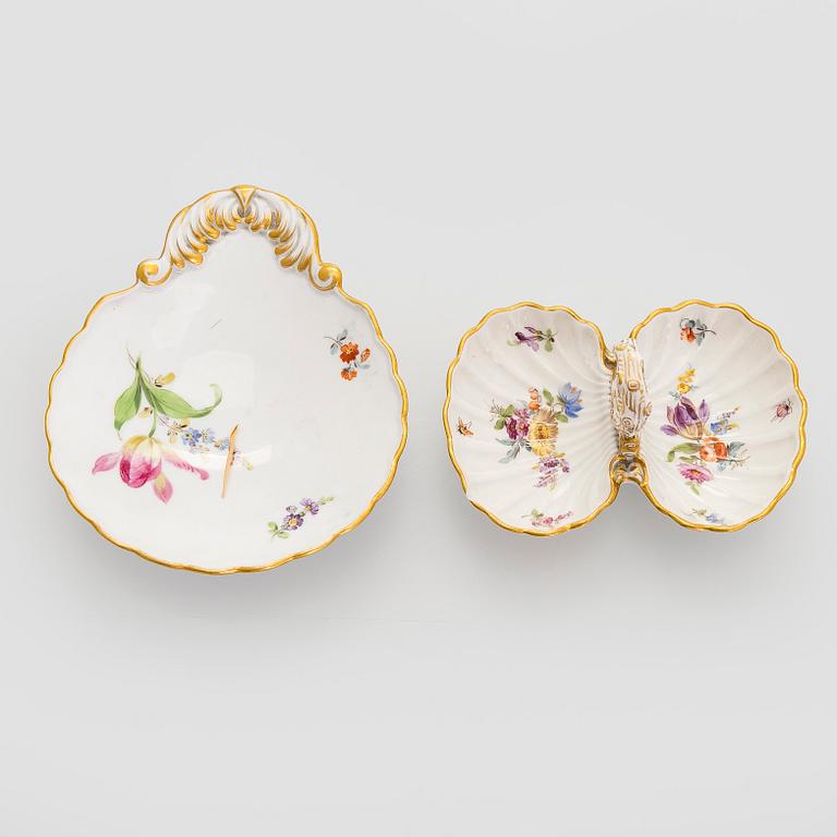 Meissen, astiaston osia, 5 kpl, sekä 1 lautanen Meissen-tyyli, Saksa.