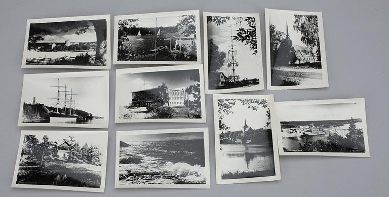 VYKORTSALBUM, ca 168 kort samt FOTOGRAFIER 10 st, motiv från Åland, 1900-talets början.