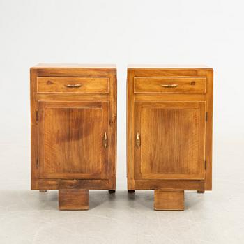 Bedside tables, a pair, first half of the 20th century.