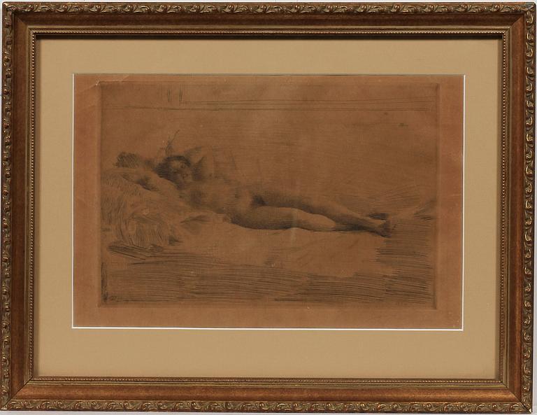 ANDERS ZORN, etsning. Sign.