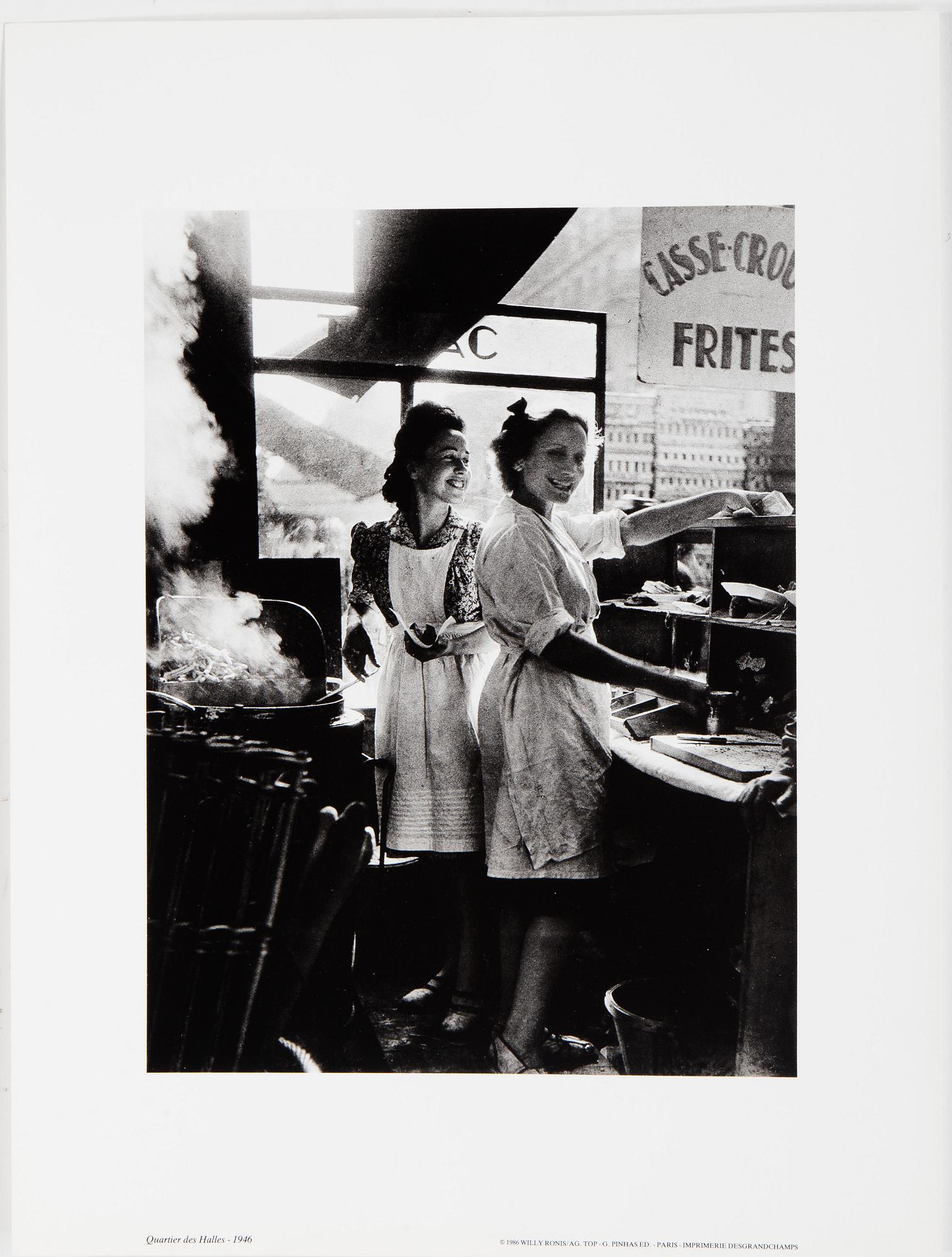 WILLY RONIS, Portfolio with 12 photographs reproduced in black and white on thick paper.  Published in 1986.