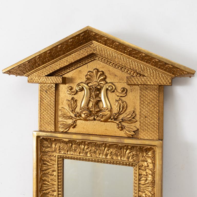 Mirror, attributed to Johan Martin Berg (mirror manufacturer in Gothenburg 1803–c. 1837), Empire.