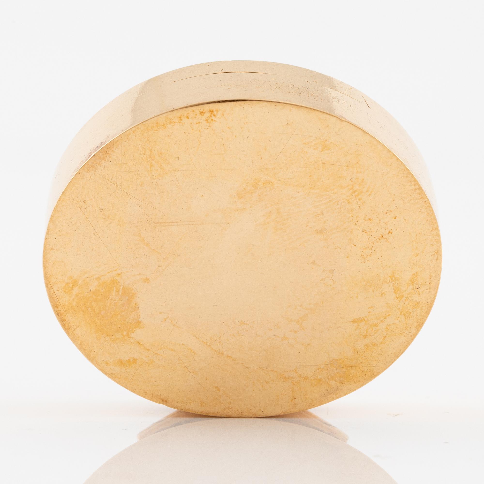 A Swedish 19th century 18K gold vinaigrette/scent box, mark of Isaac Malmborg, Stockholm 1814.