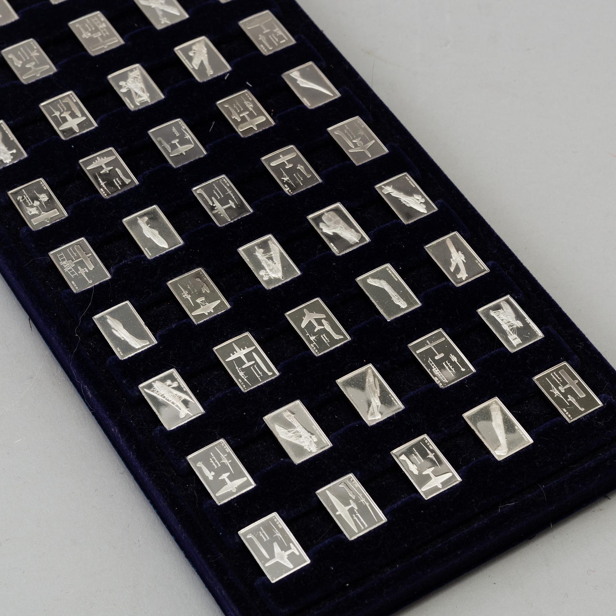 50 silver miniature plaques by Franklin Mint 1978.