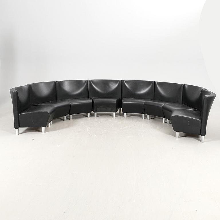 A set of eight leather easychairs by Erik Jørgensen Møbelfabrik, Svendborg, Denmark.