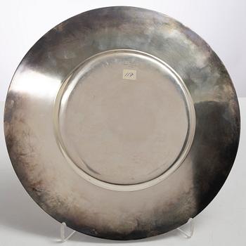 A sterling silver plate, Borgila, Stockholm, Sweden, 1931.